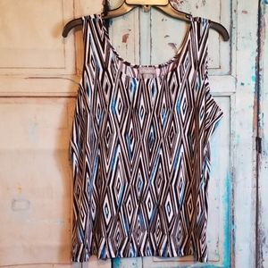 🎪❤Travelers by Chico's Diamond Print Top